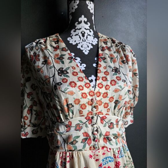 Ba&sh Women's Ganiela Lady Dress Mixed Media Print Mini Sz L Polyester - Picture 7 of 12